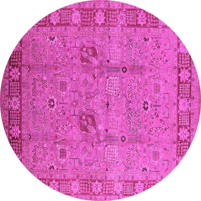 Round Oriental Pink Industrial Rug, urb3021pnk