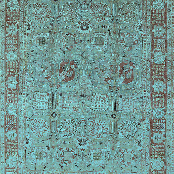 Machine Washable Oriental Light Blue Industrial Rug, wshurb3021lblu