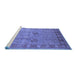 Sideview of Machine Washable Oriental Blue Industrial Rug, wshurb3021blu