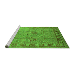 Sideview of Machine Washable Oriental Green Industrial Area Rugs, wshurb3021grn