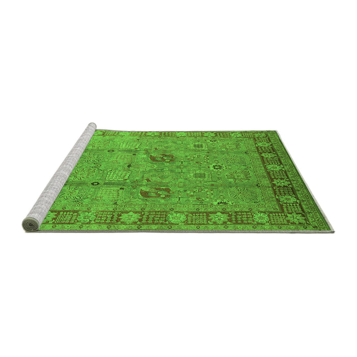 Sideview of Machine Washable Oriental Green Industrial Area Rugs, wshurb3021grn