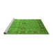 Sideview of Machine Washable Oriental Green Industrial Area Rugs, wshurb3021grn