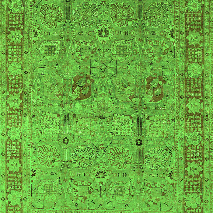 Machine Washable Oriental Green Industrial Area Rugs, wshurb3021grn
