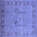 Square Oriental Blue Industrial Rug, urb3021blu