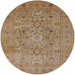 Round Mid-Century Modern Light Brown Oriental Rug, urb3022