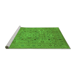 Sideview of Machine Washable Oriental Green Industrial Area Rugs, wshurb3022grn