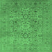 Square Machine Washable Oriental Emerald Green Industrial Area Rugs, wshurb3022emgrn