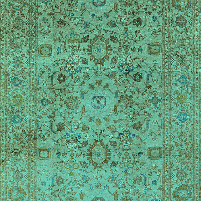 Machine Washable Oriental Turquoise Industrial Area Rugs, wshurb3022turq