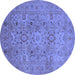 Round Oriental Blue Industrial Rug, urb3022blu