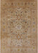 Mid-Century Modern Light Brown Oriental Rug, urb3022