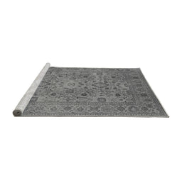 Sideview of Machine Washable Oriental Gray Industrial Rug, wshurb3022gry