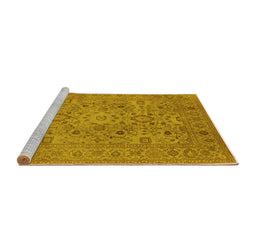 Sideview of Machine Washable Oriental Yellow Industrial Rug, wshurb3022yw