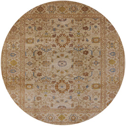 Round Machine Washable Industrial Modern Light Brown Rug, wshurb3022