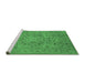 Sideview of Machine Washable Oriental Emerald Green Industrial Area Rugs, wshurb3022emgrn