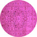 Round Oriental Pink Industrial Rug, urb3022pnk