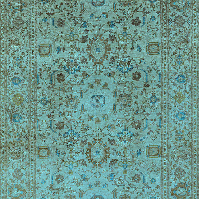 Machine Washable Oriental Light Blue Industrial Rug, wshurb3022lblu