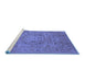 Sideview of Machine Washable Oriental Blue Industrial Rug, wshurb3022blu