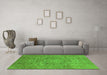 Machine Washable Oriental Green Industrial Area Rugs in a Living Room,, wshurb3022grn