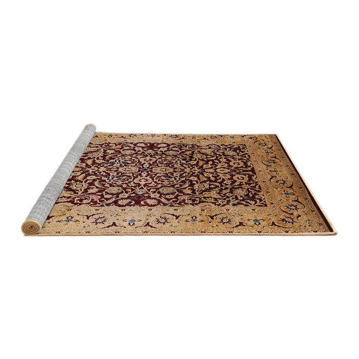Sideview of Machine Washable Industrial Modern Brown Sand Brown Rug, wshurb3023