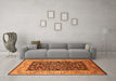 Machine Washable Oriental Orange Industrial Area Rugs in a Living Room, wshurb3023org