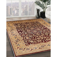 Mid-Century Modern Brown Sand Brown Oriental Rug, urb3023