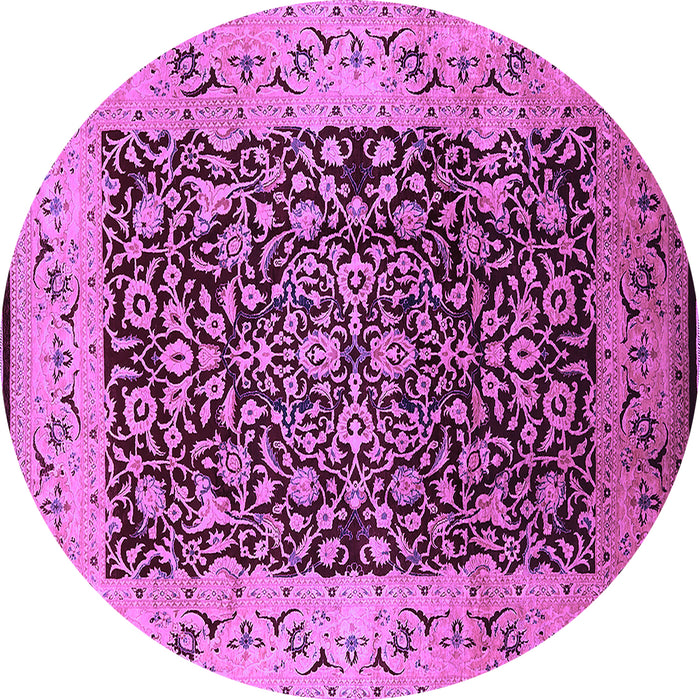 Round Oriental Purple Industrial Rug, urb3023pur