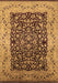 Machine Washable Oriental Brown Industrial Rug, wshurb3023brn