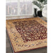 Mid-Century Modern Brown Sand Brown Oriental Rug in Family Room, urb3023