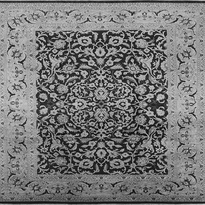 Square Machine Washable Oriental Gray Industrial Rug, wshurb3023gry