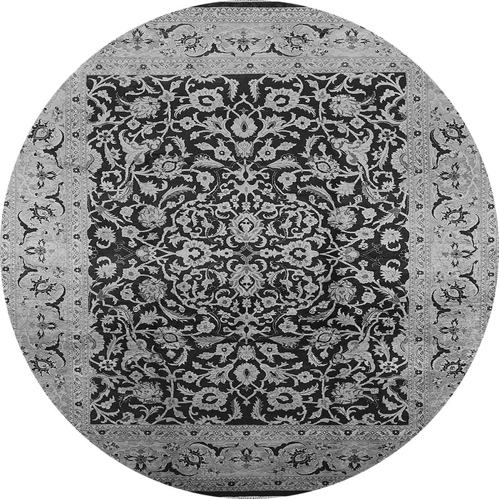 Round Oriental Gray Industrial Rug, urb3023gry