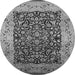 Round Oriental Gray Industrial Rug, urb3023gry