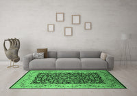 Machine Washable Oriental Emerald Green Industrial Rug, wshurb3023emgrn