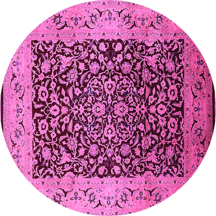 Round Oriental Pink Industrial Rug, urb3023pnk