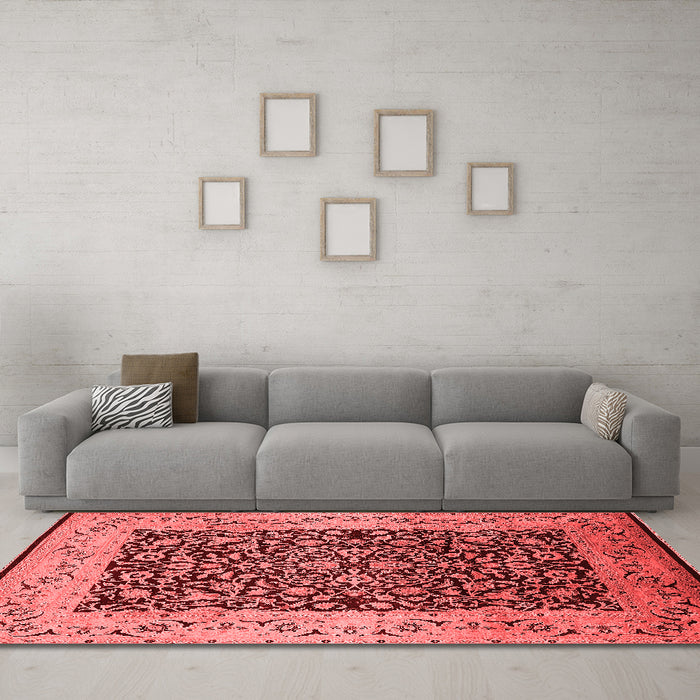 Industrial Red Washable Rugs