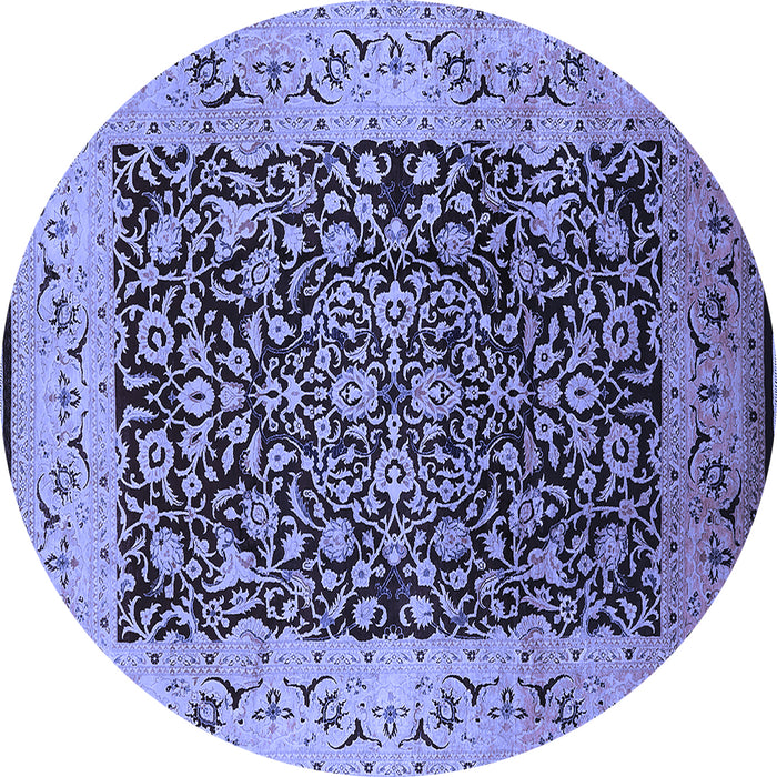 Round Oriental Blue Industrial Rug, urb3023blu