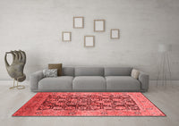 Machine Washable Oriental Red Industrial Rug, wshurb3024red