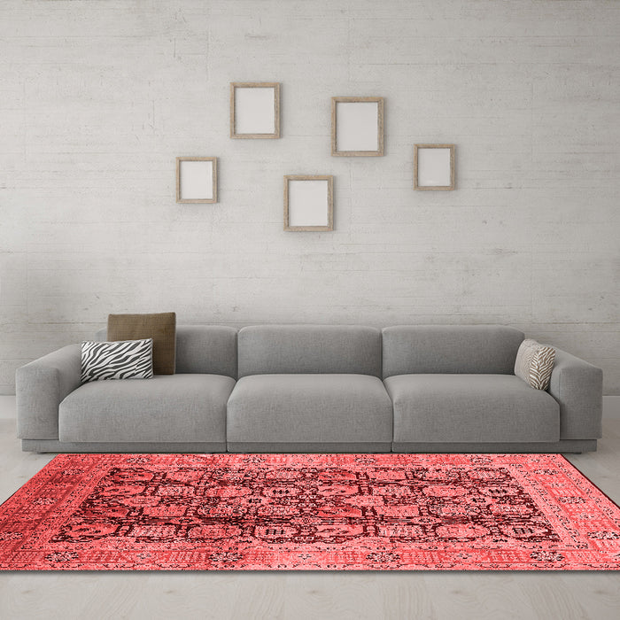 Industrial Red Washable Rugs