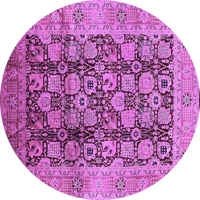 Round Machine Washable Oriental Purple Industrial Area Rugs, wshurb3024pur