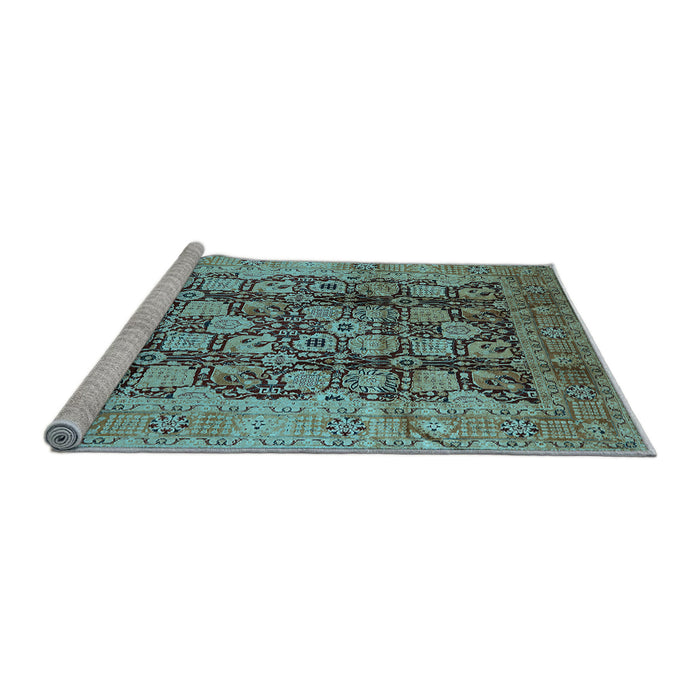 Sideview of Machine Washable Oriental Light Blue Industrial Rug, wshurb3024lblu