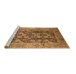 Sideview of Machine Washable Oriental Brown Industrial Rug, wshurb3024brn