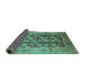 Sideview of Oriental Turquoise Industrial Rug, urb3024turq