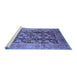 Sideview of Machine Washable Oriental Blue Industrial Rug, wshurb3024blu