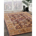 Mid-Century Modern Sandy Brown Oriental Rug in Family Room, urb3024