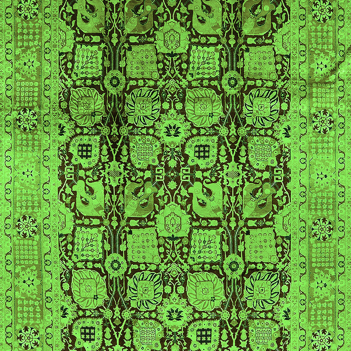 Machine Washable Oriental Green Industrial Area Rugs, wshurb3024grn