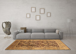 Machine Washable Oriental Brown Industrial Rug in a Living Room,, wshurb3024brn