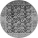 Round Oriental Gray Industrial Rug, urb3024gry