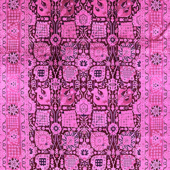 Machine Washable Oriental Pink Industrial Rug, wshurb3024pnk