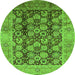 Round Oriental Green Industrial Rug, urb3024grn