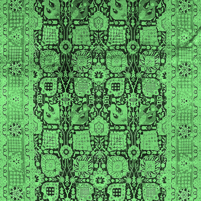 Machine Washable Oriental Emerald Green Industrial Area Rugs, wshurb3024emgrn