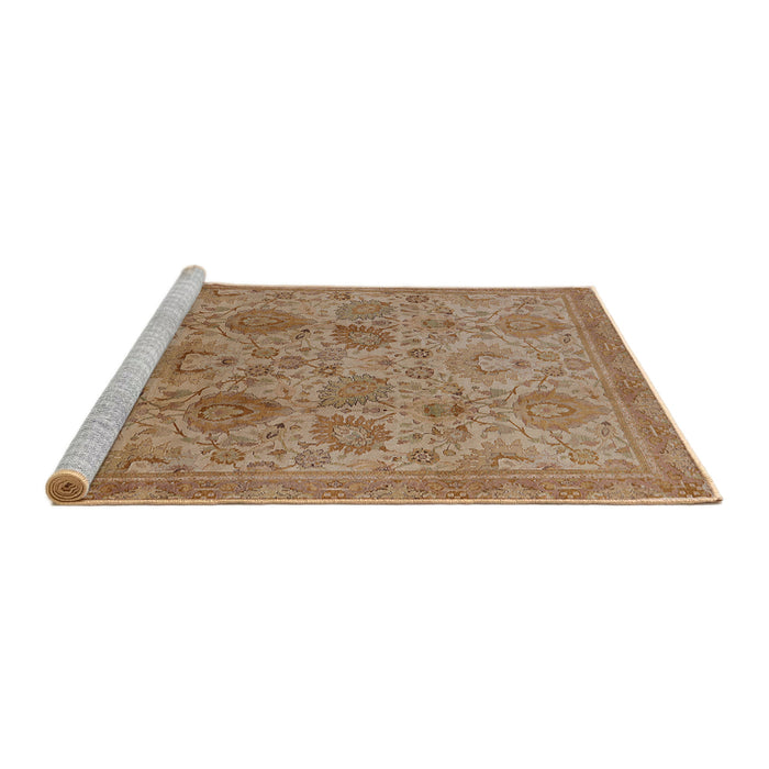 Sideview of Machine Washable Industrial Modern Light Copper Gold Rug, wshurb3025